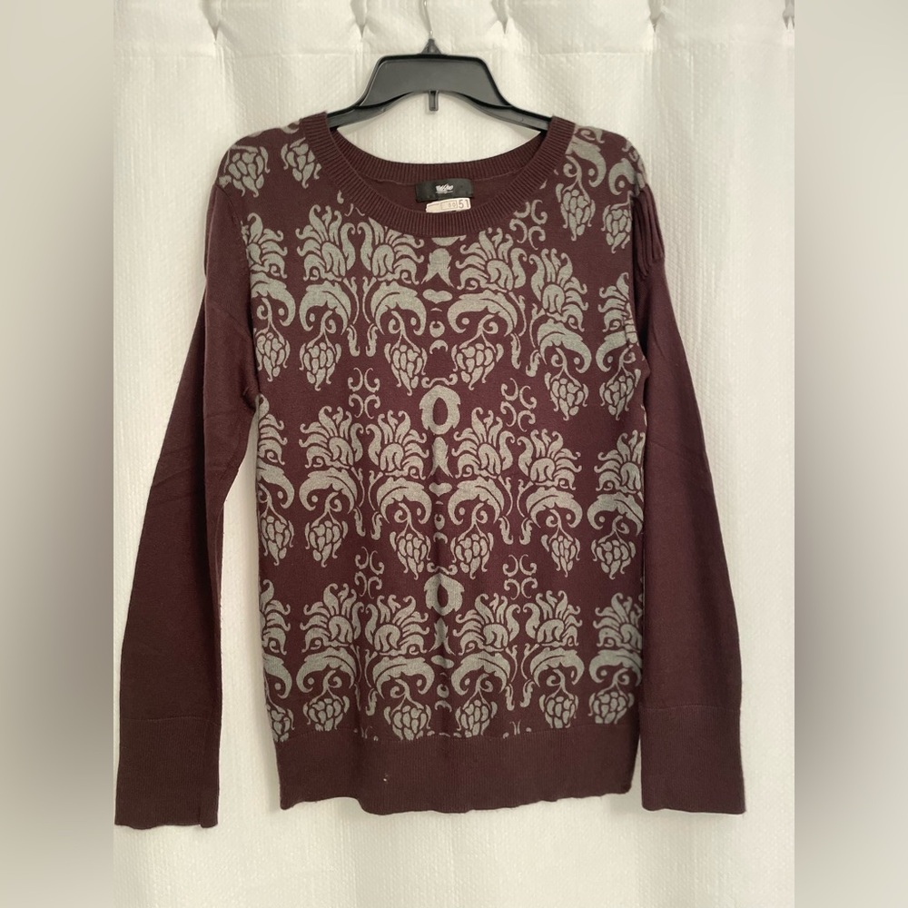 Chocolate Brown and sage lightweight sweater